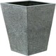 image 1 of Primrose Poly Terrazzo Stone Black Tall Flared Outdoor Square Planter 91cm