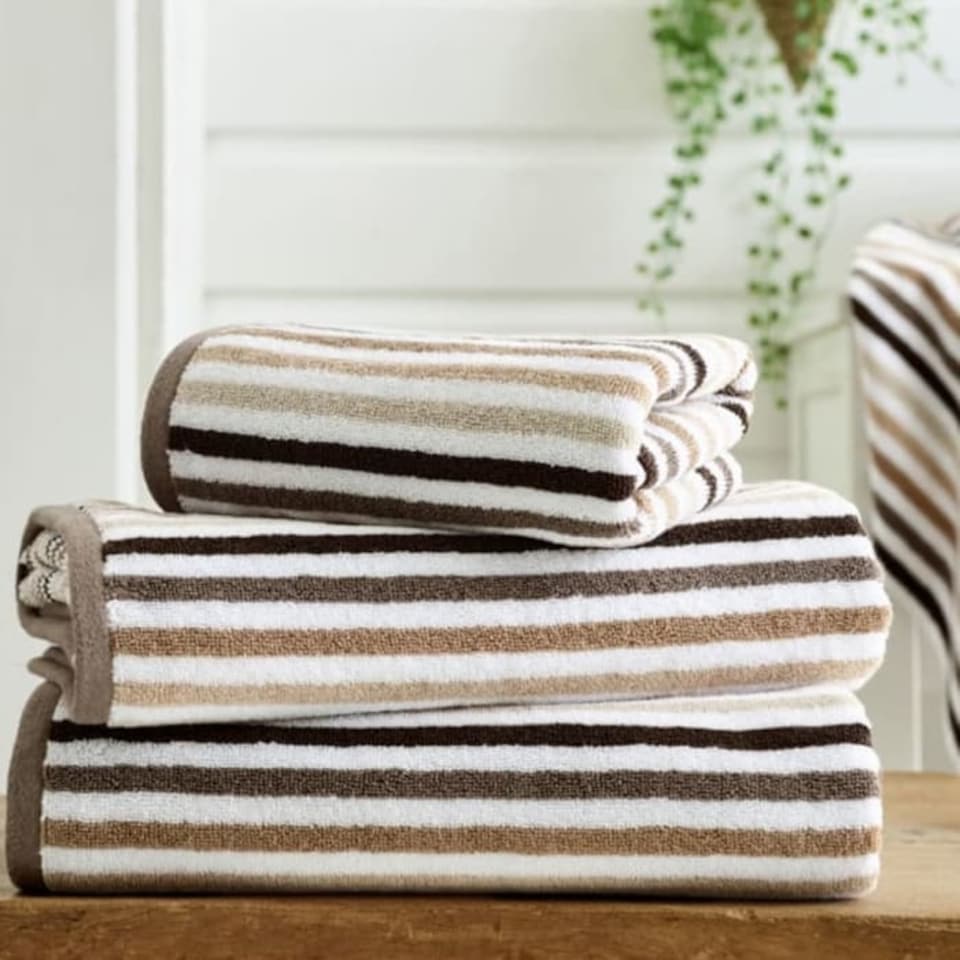 image 1 of Luxury Bliss Linear Stripe Cotton Towel