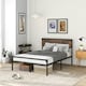 image 3 of COSTWAY Double Bed Frame Platform Bed with Headboard