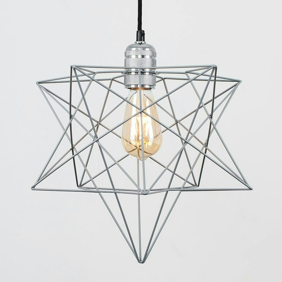 image 1 of ValueLights Casco Low-Hanging Lampholder Brushed Gold Pendant Light with Grey Novelty Shade and E27 Pear LED 4W Warm White 2700K Bulb