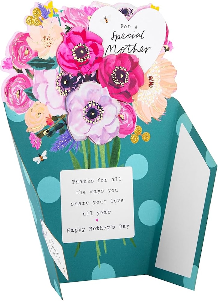 image 1 of Fold Out Bouquet of Flowers Design Special Mother 3D Attachment Mothers Day Card