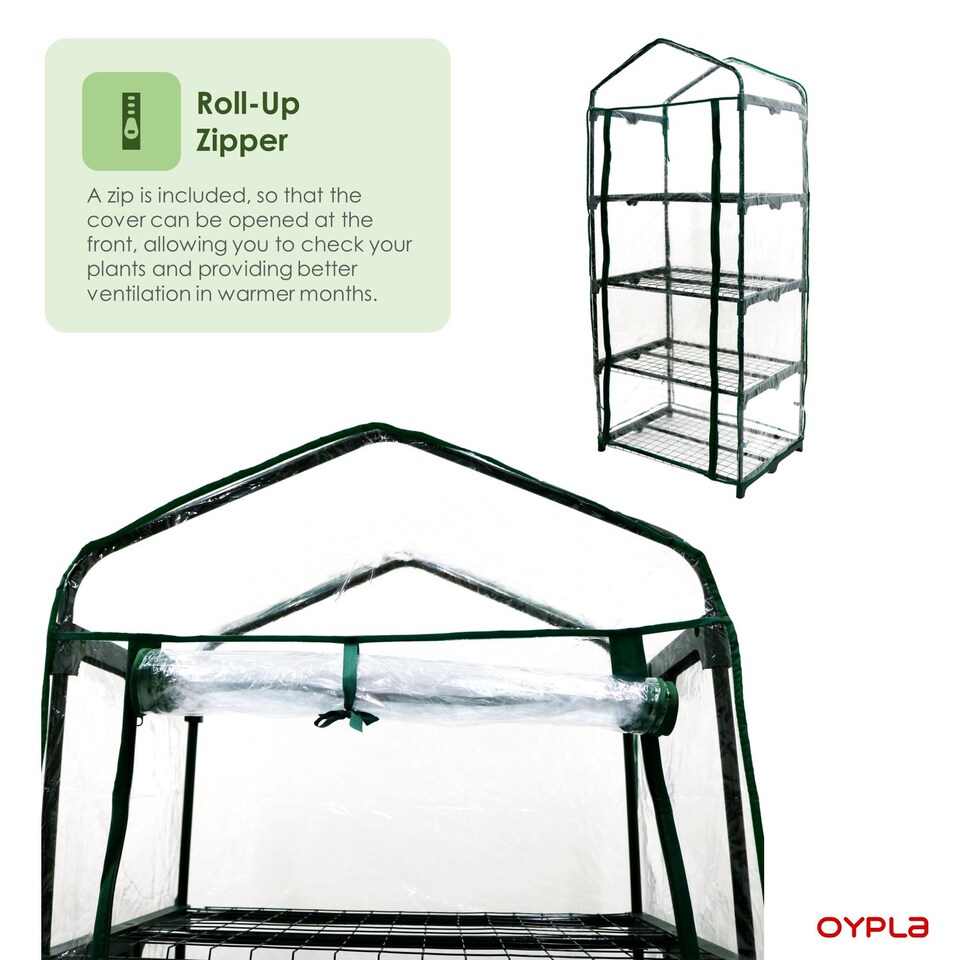 image 1 of 4-Tier Mini Growhouse Garden Greenhouse