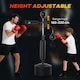 image 9 of HOMCOM 4-in-1 Boxing Punching Bag Free Standing with 2 Speed Balls, 360° Relax Bar, PU-Wrapped Boxing Bag and Fillable Base, 160-230cm Adjustable Height Red