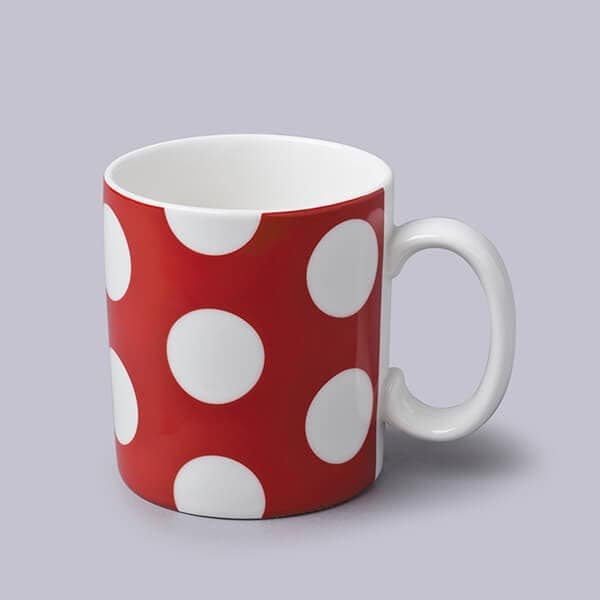 WM Bartleet & Sons Porcelain Spotty 1 Pint Big Mug in Red