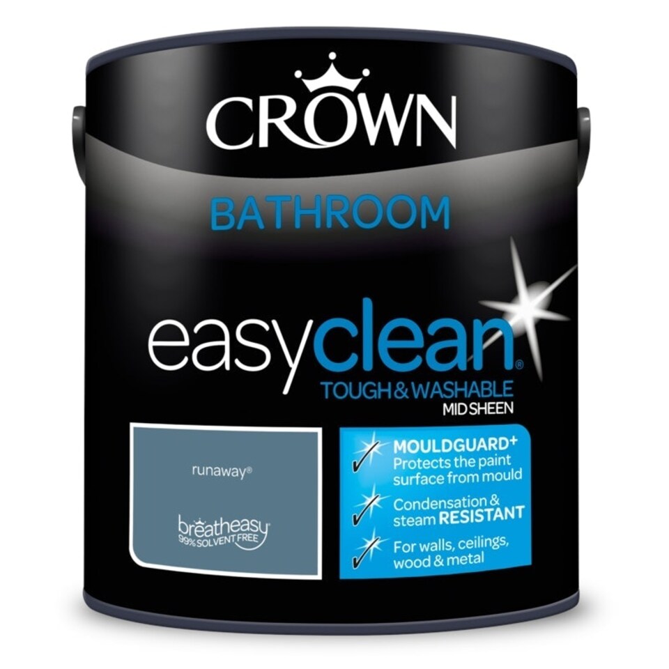 image 1 of Crown Easyclean Bathroom Mid Sheen 2.5L Runaway