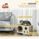 image 5 of PawHut Cat Scratcher Board Radio Shape Cardboard with Catnip, Natural Wood