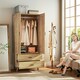 image 9 of HOMCOM 2 Door Wardrobe with 2 Drawers and Hanging Rail for Bedroom