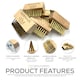 image 3 of Patio Weed Remover Brush Replacement Heads with Brass Bristles and Scraper - Pack of 5