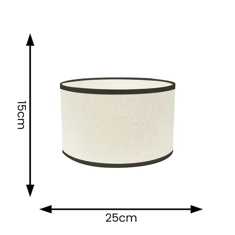 image 1 of ValueLights Eva Natural Linen Fabric Black Trim Small Light Shade | Black