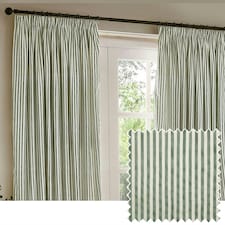 Yard Hebden Striped Cotton Forest Pencil Pleat Curtains 117 x 137cm