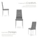 image 3 of Dining Chair Set - high backrest, slim steel legs & rhinestone highlights - Set of 6 Grey