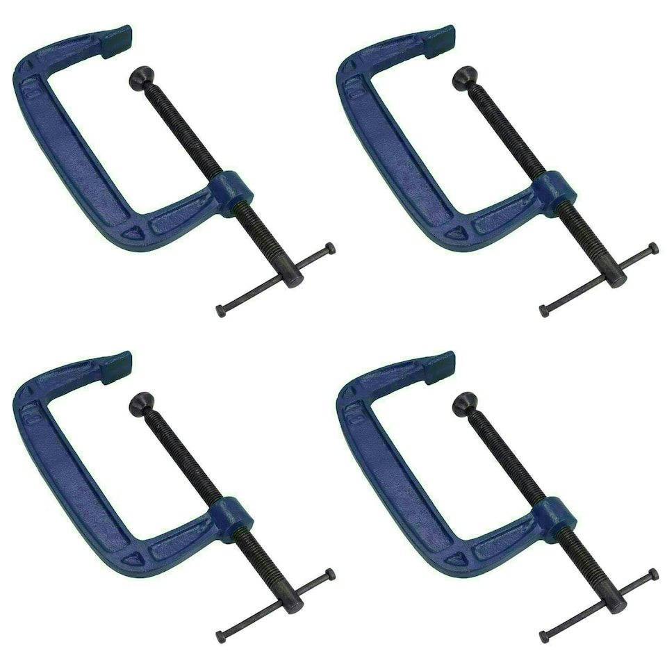 image 1 of 6 Inch (150mm) Cast Iron Screw G Clamp Fastener Holder Support vice Clamping 4pc