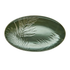 Mikasa Serving Platter Green Ceramic Oval 36cm
