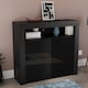 image 8 of Vida Designs Nova 2 Door LED Sideboard Buffet Cabinet Storage - Black | Black | 1