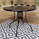 image 2 of Outdoor 2 Person Round Glass Top Garden Patio Dining Table Chairs Set