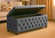 image 2 of 90cm Wide Empire Ottoman Storage Box with Legs, Steel Grey Velvet Chesterfield Upholstered Ottoman Footstool Coffee Table