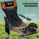image 3 of Outsunny Set of 2 Reclining Camping Chairs Orange | Orange and Black