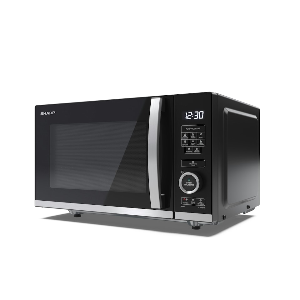 image 1 of SHARP YC-QS204AU-B 20 Litre 800W Semi-Digital Flatbed Solo Microwave Oven