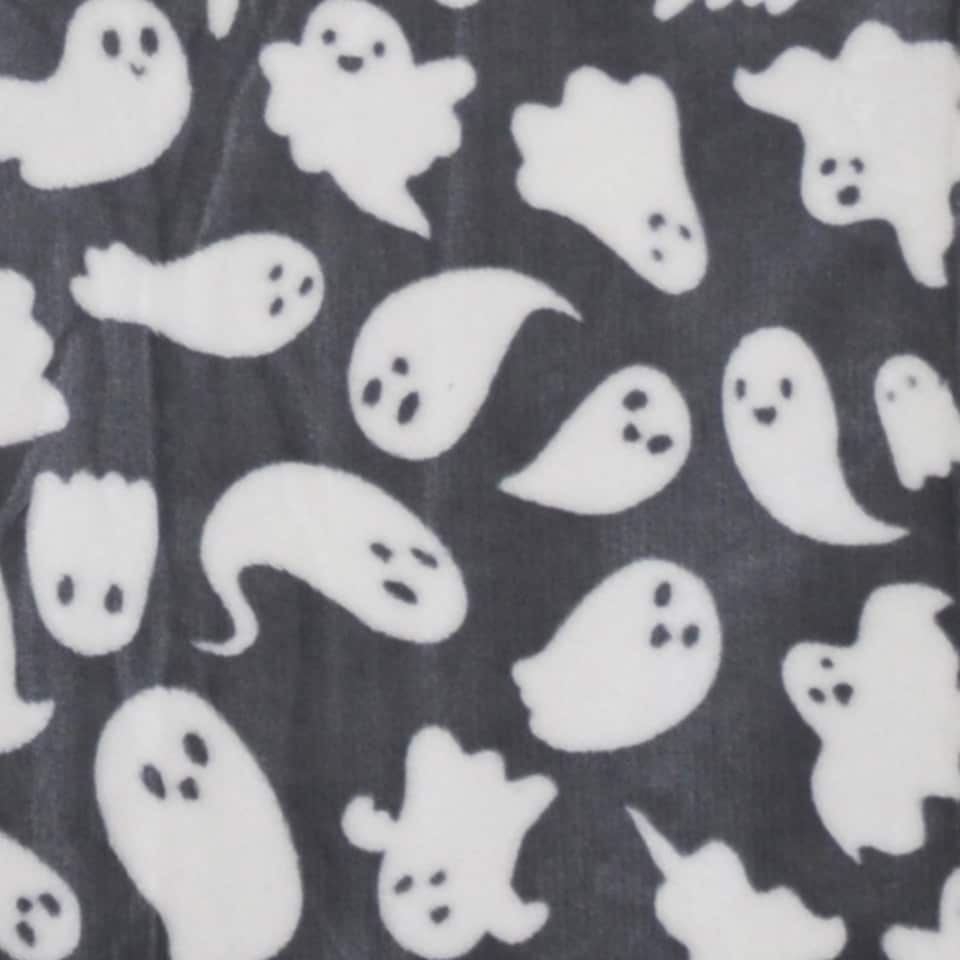 image 1 of Bedlam Spooky Ghosts Throw Grey