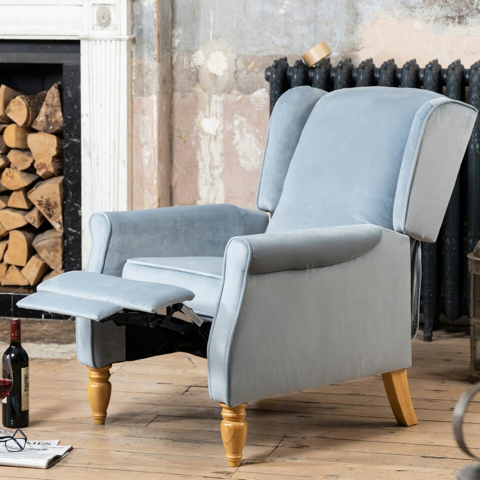 image 1 of Barksdale Recliner Armchair - Light Blue