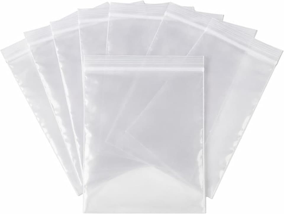 image 1 of 2000 Clear Zip Seal Bags 8x11 Inch Large Resealable Pouches | Clear