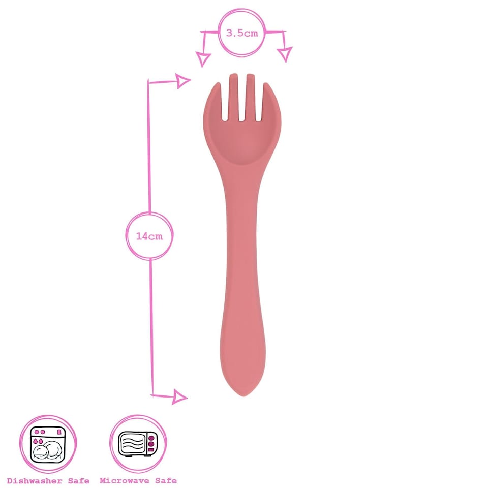 image 1 of Tiny Dining Silicone Weaning Fork - Tradewinds - Children's Baby Toddler Soft Curved Feeding Weaning Cutlery | Blue | Tradewinds | 14 x 3.5 x 1.5 CM | 1
