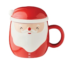 MidOcean Santa Ceramic 370ml Mug With Lid - Red - One Size