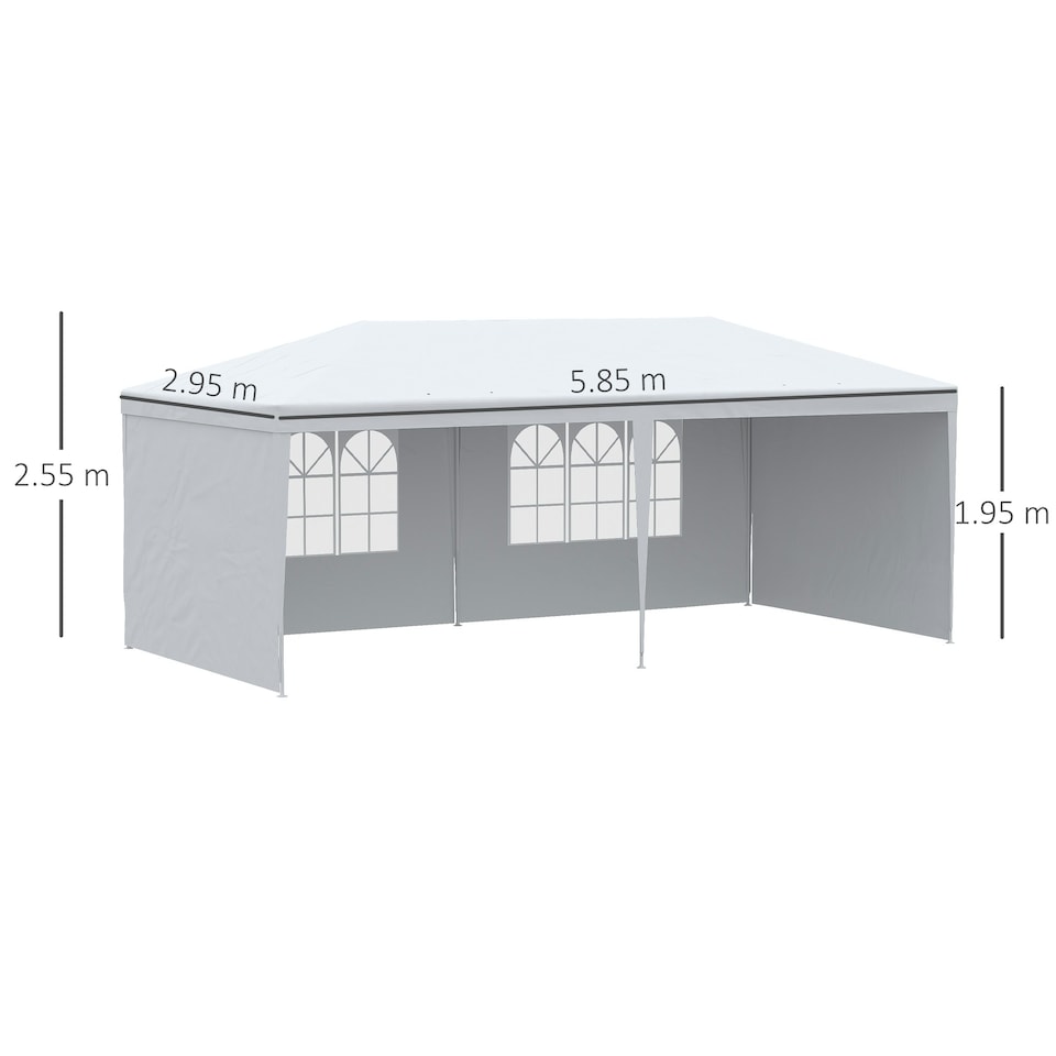 image 1 of Outsunny 6m x 3m Garden Gazebo Marquee Canopy Party Tent Canopy Patio Black