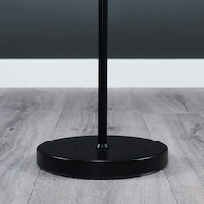 ValueLights Charlie Black Floor Lamp Black Taper Shade & Bulb 