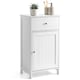 image 1 of Christow Bathroom Drawer Cabinet Wooden White Single Door Storage Cupboard Unit