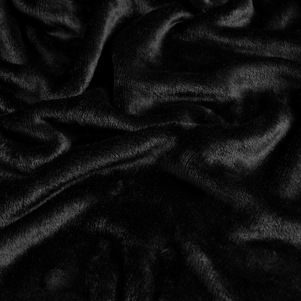 image 1 of OHS Ultra Soft Flannel Fleece Throw Blanket | Black | Black - 200CMx240CM