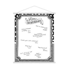 Amscan Birthday Sign In Sheet - Black/White - One Size