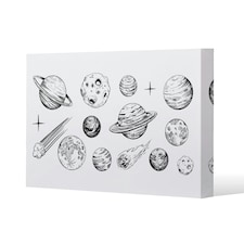 Set of space objects planets, stars (Canvas Print) 77 x 51 x 4cm