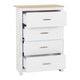 image 2 of Portland 4 Drawer Chest - L40 x W80 x H114 cm - White/Oak Effect
