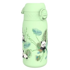 Leak Proof Kids Water Bottle, Stainless Steel, 400ml (13oz) | Green | Panda | One Size