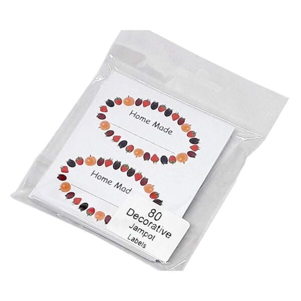 NJ Products Jar labels Pack 5 includes Home Made Oval Fruit Labels