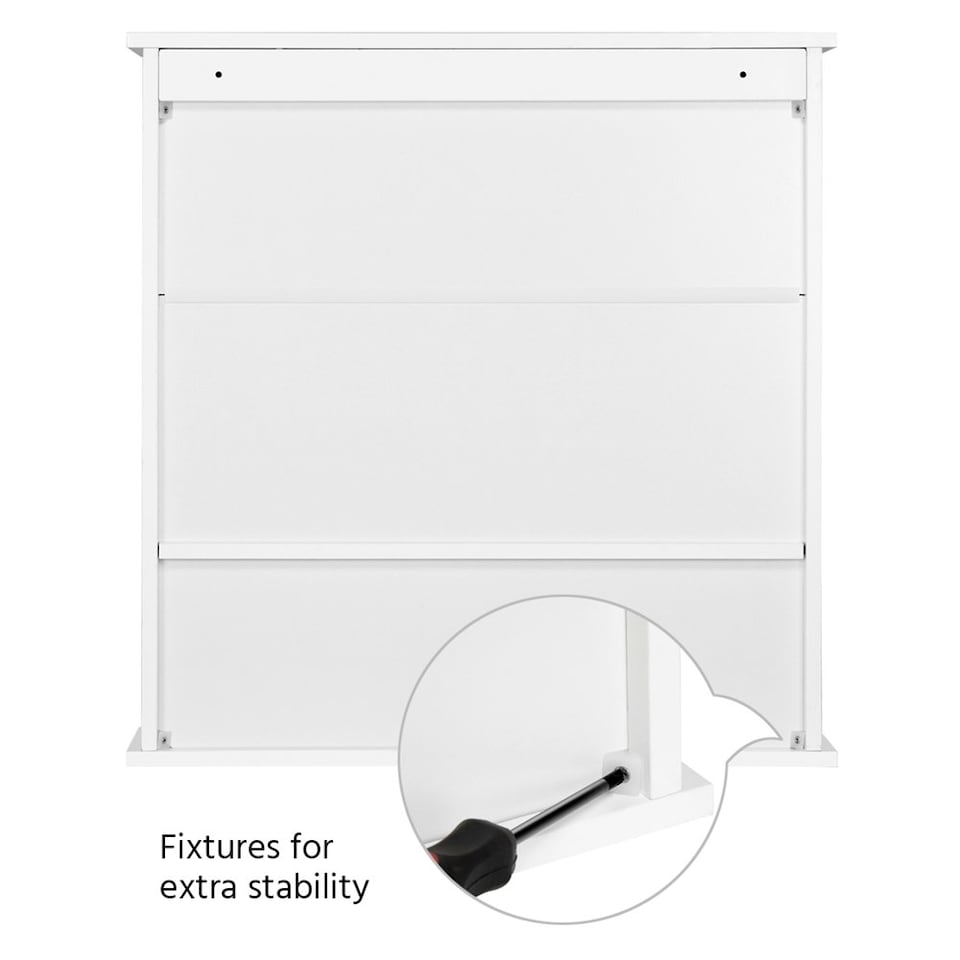 image 1 of Yaheetech Wooden Wall-Mount Cabinet with Double Mirror Doors Grey