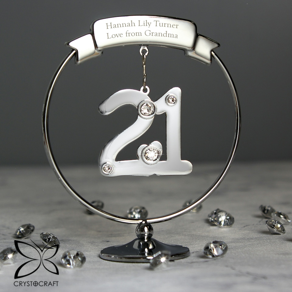 image 1 of Personalised Crystocraft 21st Celebration Ornament