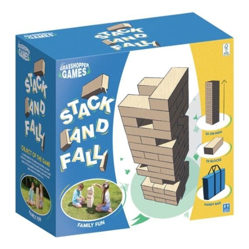 image 1 of Grasshopper Games Giant Stack ´N´ Fall Stacking Blocks - Brown - One Size