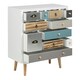 image 4 of Thais White Shabby Chic Multi Coloured 11 Drawer Chest