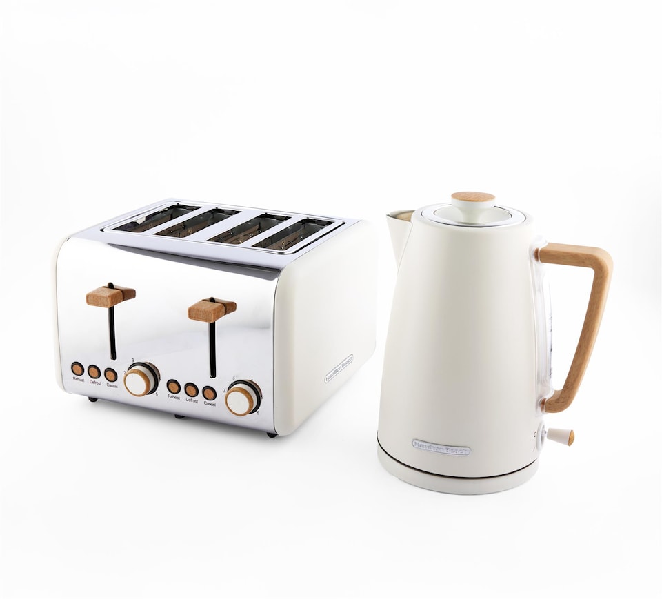 image 1 of Hamilton Beach Scandi Kettle & Toaster Set - Cream
