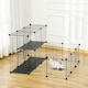 image 6 of PawHut Pet Playpen DIY Small Animal Cage for Rabbit Ferret Chinchilla - Black