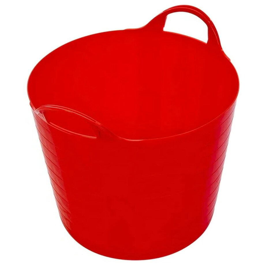 image 1 of 3 x 40 Litre Strong Robust Red Coloured Flexible Tubs For Multi Purpose Storage Use