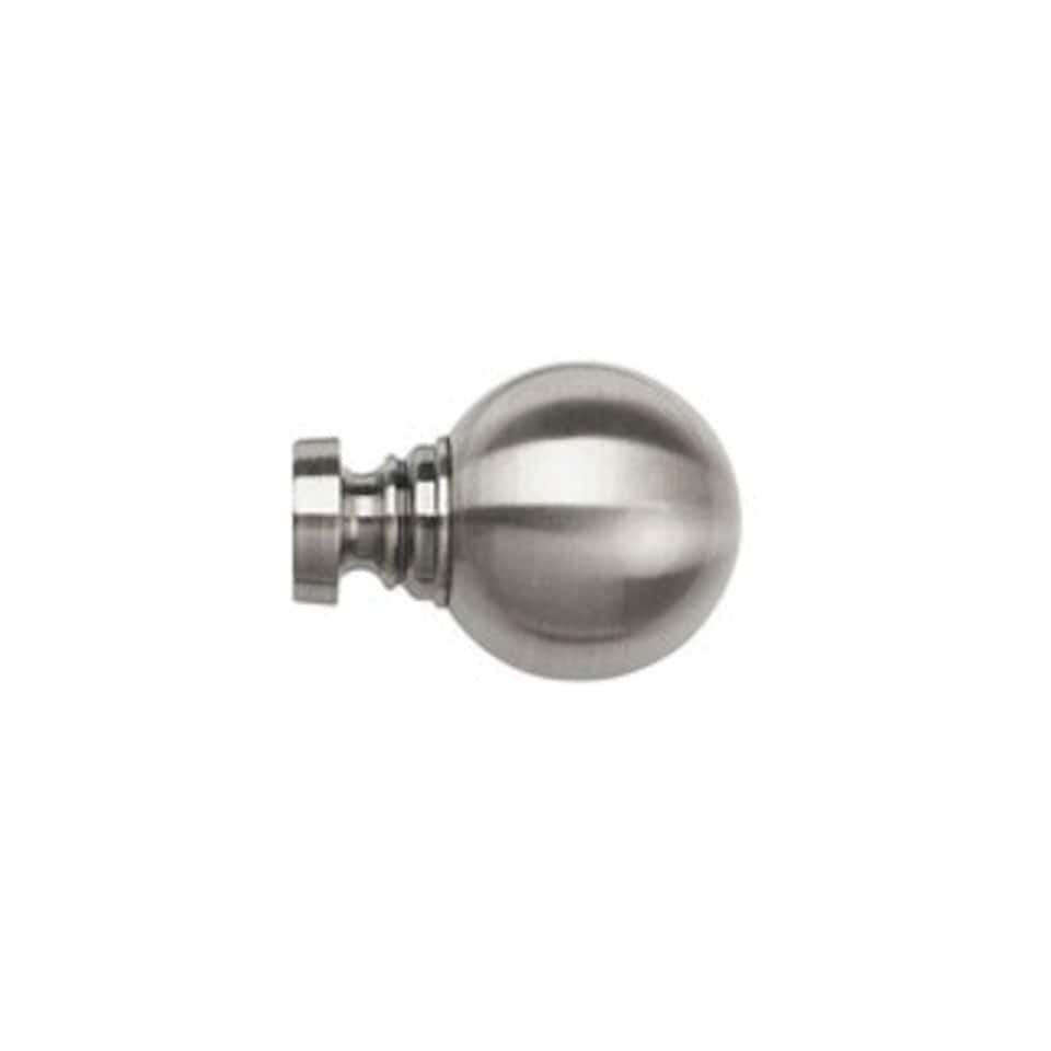image 1 of 28mm Nikola Satin Silver Ball End Metal Curtain Pole Set 150cm Silver | Silver