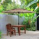 image 3 of COSTWAY 3-Tier Patio Umbrella Double Vented Crank Market Parasol Brown