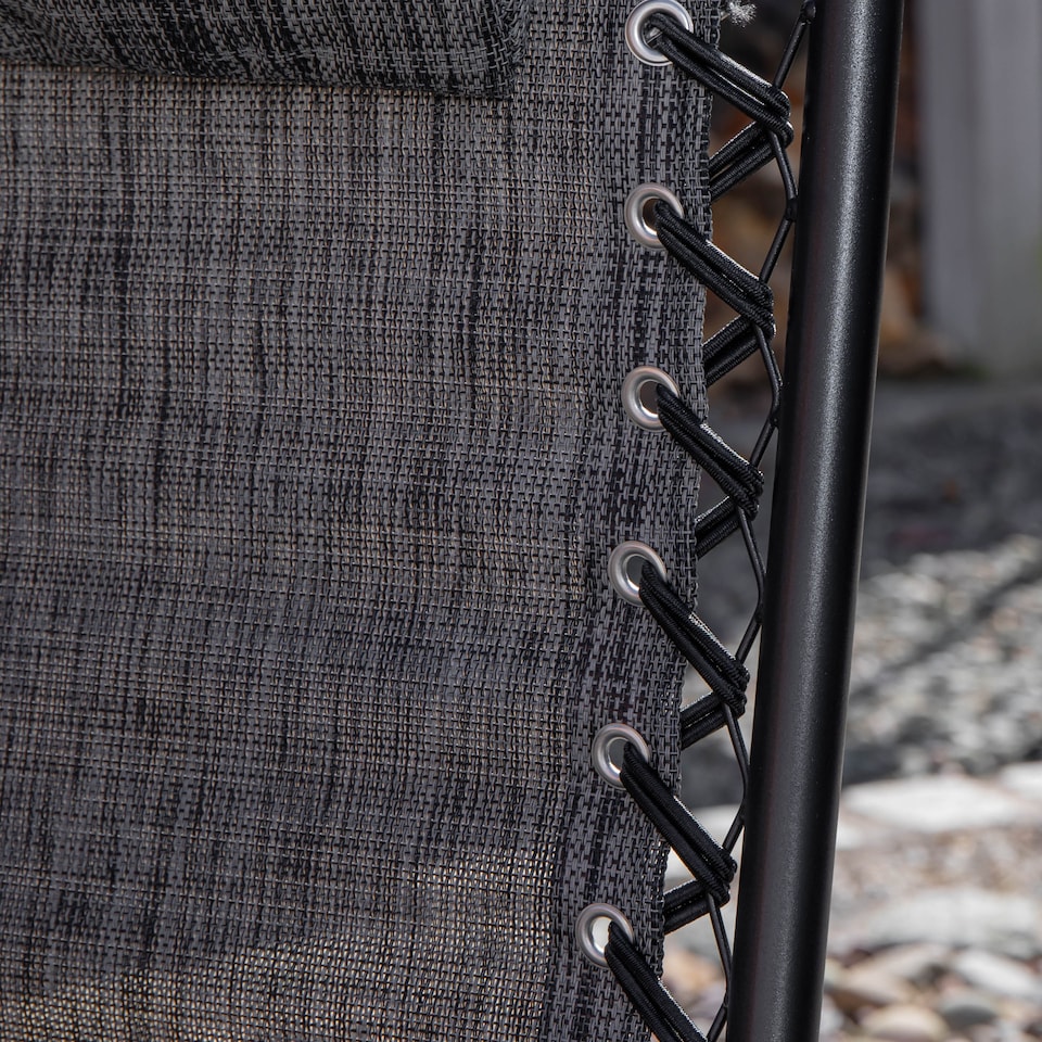 image 1 of Set of 2 Multi Position Garden Zero Gravity Relaxer Chair Sun Lounger in Mixed Grey | Grey | Grey