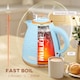 image 3 of HOMCOM Electric Kettle, Fast Boil, 1.7L, 3kW, Swivel, Light Blue Ripple | Blue | Light Blue, Rose Gold