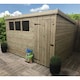 image 3 of 10 x 4 Garden Shed Pressure Treated T&G PENT Wooden Garden Shed - 3 Windows + Single Door (10' x 4' / 10ft x 4ft) (10x4)
