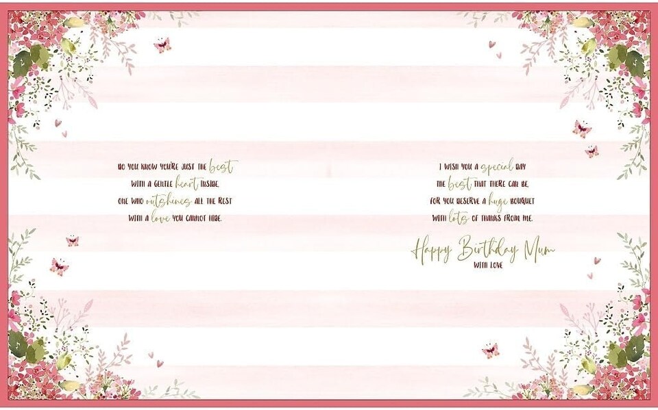 image 1 of Pink Heart Wreath Wonderful Mum Birthday Large Boxed Card