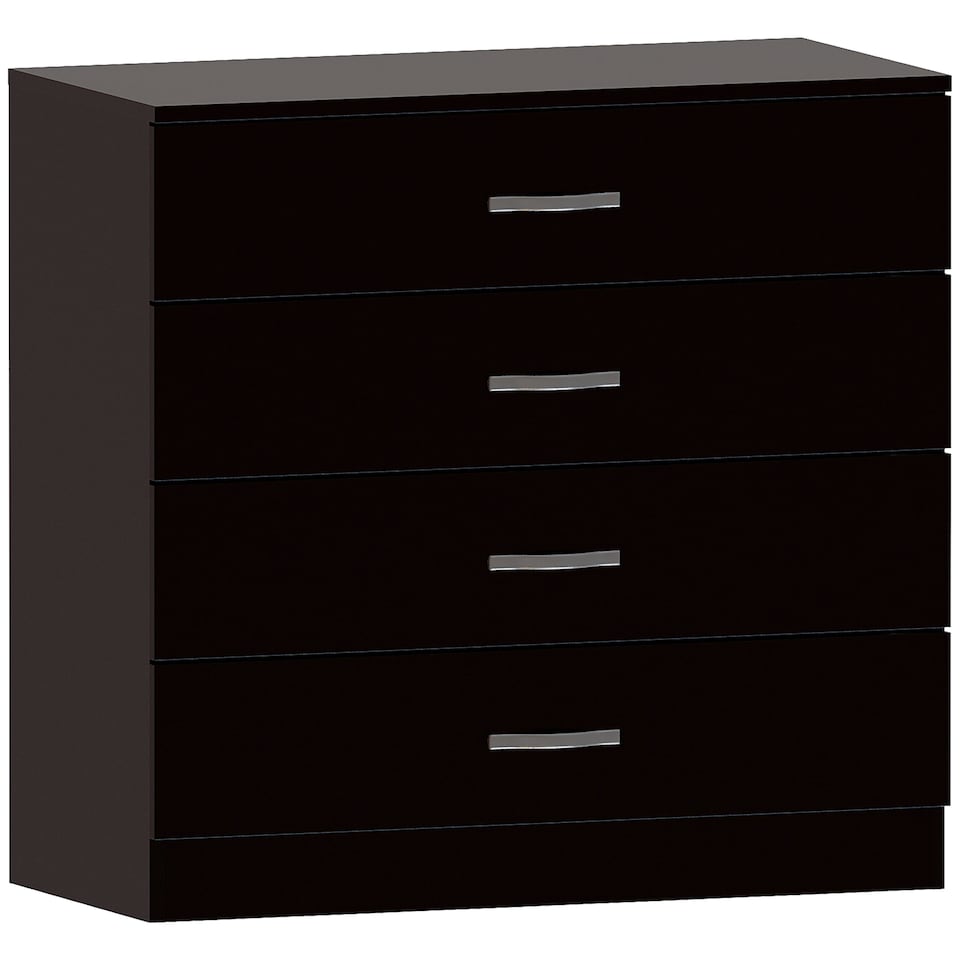 image 1 of Vida Designs Riano 4 Drawer Chest of Drawers Bedroom Storage, Black